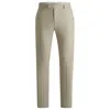 Hugo Boss Formal Trousers In Washable Super-flex Fabric In Beige