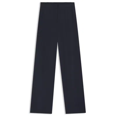 Hugo Boss Formal Trousers With Pleat Details In Blue
