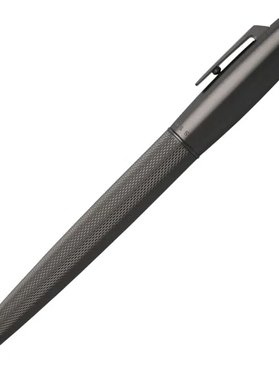 Hugo Boss Formation Textured Metal Rollerball Pen In Grey