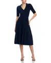 Hugo Boss Fracie Collared Midi Dress In Dark Blue