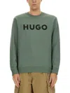 Hugo Boss Hugo French Terry Sweatshirt With Logo In Green