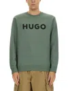 Hugo Boss Hugo French Terry Sweatshirt With Logo In Green