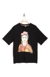 Hugo Boss Boss Frida Kahlo Cotton Graphic T-shirt In Black