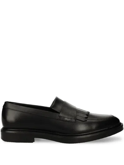 Hugo Boss Fringed Loafers In Black
