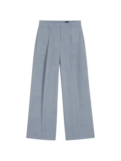 Hugo Boss Front-pleat Tailored Trousers In Blue