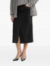 Hugo Boss Front-split Denim Midi Skirt In Black