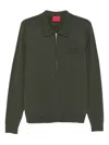 Hugo Boss Front-zipped Single-pocket Cardigan In Green