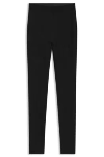 Hugo Boss Front-cutline Leggings In Stretch Jersey In Black