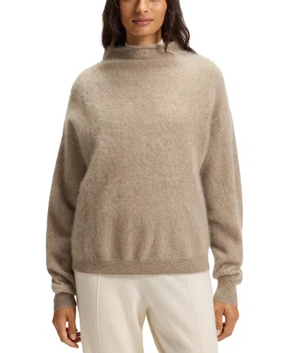 Hugo Boss Frovina Cashmere Turtleneck Sweater In Brown
