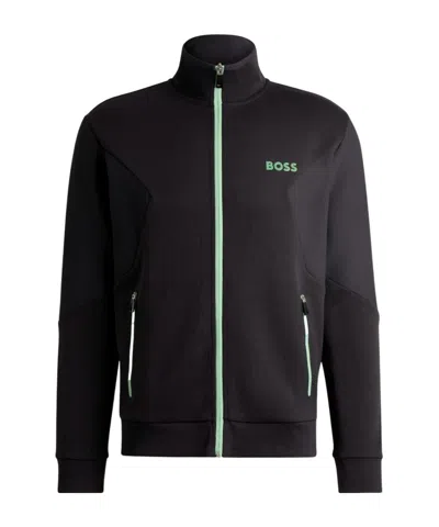 Hugo Boss Full Zipper Jacket In Black