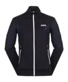 Hugo Boss Contrast-panel Zip-up Jacket In Blue
