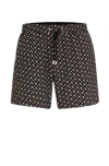 Hugo Boss Fully Lined Quick-dry Swim Shorts With Monogram Print In Black