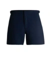Hugo Boss Fully Lined Swim Shorts With Adjustable Waist In Dark Blue