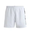 Hugo Boss Fully Lined Swim Shorts With Logo Print In White