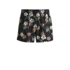 Hugo Boss Fully Lined Swim Shorts With Seasonal Print In Black