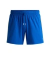Hugo Boss Fully Lined Swim Shorts With Signature Stripe In Blue