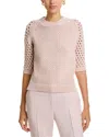 Hugo Boss Boss Funima Cotton Blend Crochet Sweater In Crystal