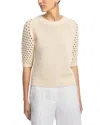 Hugo Boss Sweater With Mixed Knits In Open White
