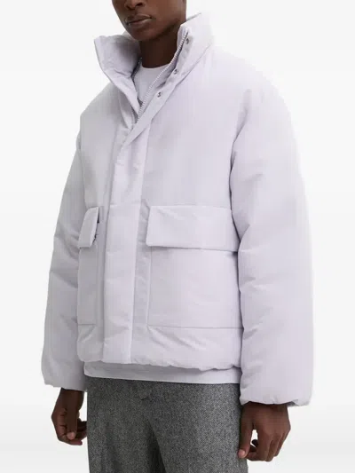 Hugo Boss Funnel-neck Jacket In Purple