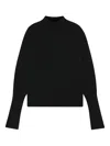 Hugo Boss Relaxed-fit Mock-neck Sweater In A Wool Blend In Black