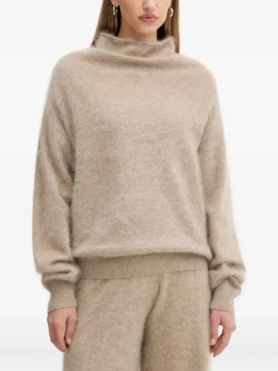 Hugo Boss Funnel-neck Sweater In Neutral