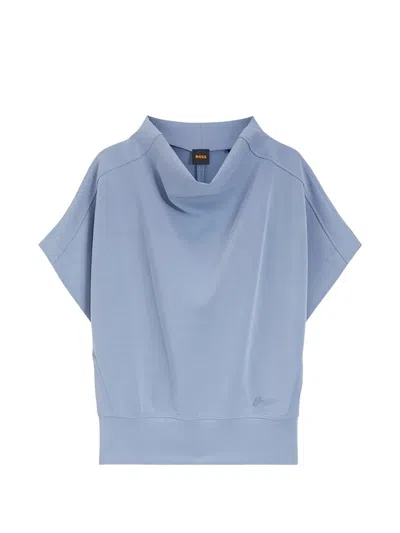 Hugo Boss Funnel-neck T-shirt In Blue