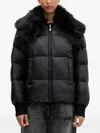 Hugo Boss Fur-collar Puffer Jacket In Black