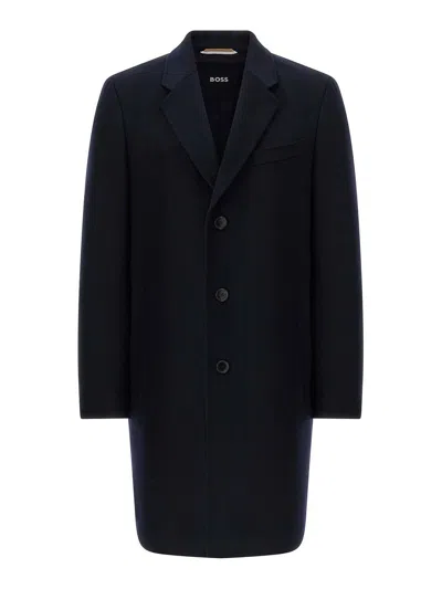 Hugo Boss Boss Regular Fit Coat In Wool And Cashmere In Multi