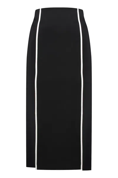 Hugo Boss Voltara Wool-blend Skirt In Black
