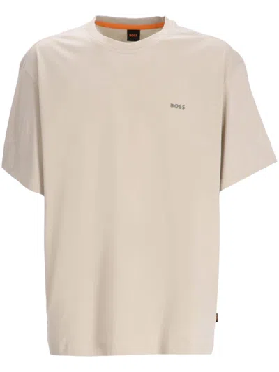 Hugo Boss Galaxy Cotton T-shirt In Neutrals