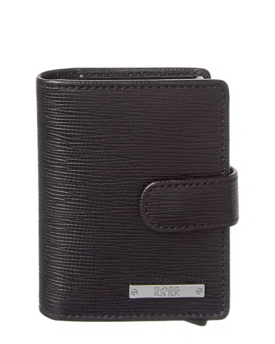 Hugo Boss Gallerya Leather Card Case In Black