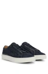 Hugo Boss Gary Lace-up Leather Sneakers In Dark Blue