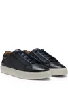 Hugo Boss Gary Leather Lace-up Sneakers In Blue
