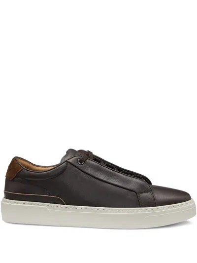 Hugo Boss Gary Leather Lace-up Sneakers In Brown