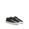 Hugo Boss Gary Leather Low-top Trainers With Branded Lace Loop In Black