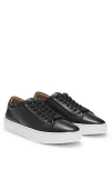 Hugo Boss Gary Leather Low-top Trainers With Branded Lace Loop In White