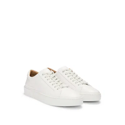 HUGO BOSS GARY LEATHER LOW-TOP TRAINERS WITH BRANDED LACE LOOP