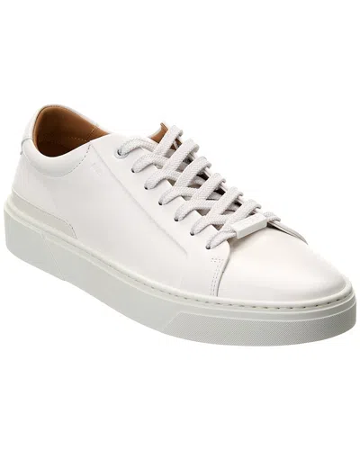 Hugo Boss Boss Mirage Tennis Burnished Leather Mens Trainers In White