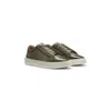 Hugo Boss Gary Leather Trainers With Hidden Laces In Green