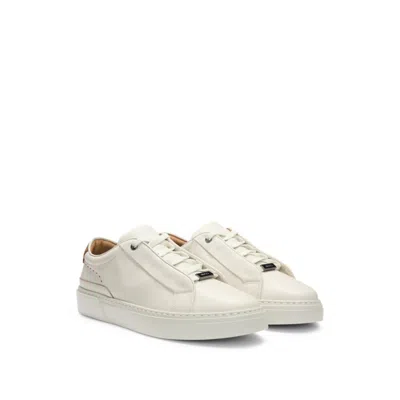 HUGO BOSS GARY LEATHER TRAINERS WITH SUEDE BACKTAB