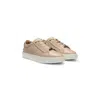 Hugo Boss Gary Leather Trainers With Suede Backtab In Sand
