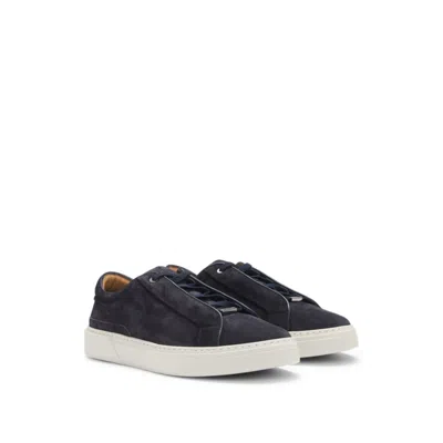 Hugo Boss Gary Low-top Trainers In Suede In Blue