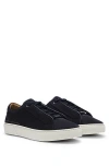 Hugo Boss Gary Lace-up Leather Sneakers In Navy