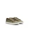 Hugo Boss Gary Low-top Trainers In Suede In Green