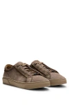 Hugo Boss Gary Low-top Trainers In Suede In Brown