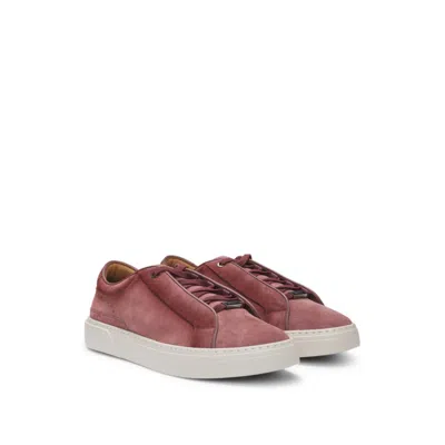 Hugo Boss Gary Low-top Trainers In Suede In Pink
