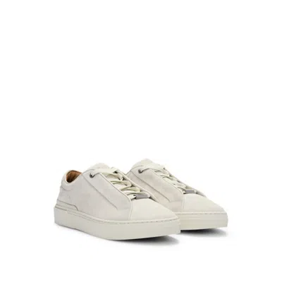 Hugo Boss Gary Low-top Trainers In Suede In White