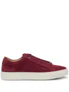 Hugo Boss Gary Suede Low-top Trainers With Branded Lace Loop In Red