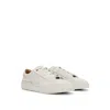 Hugo Boss Suede Low-top Trainers With Branded Lace Loop In White