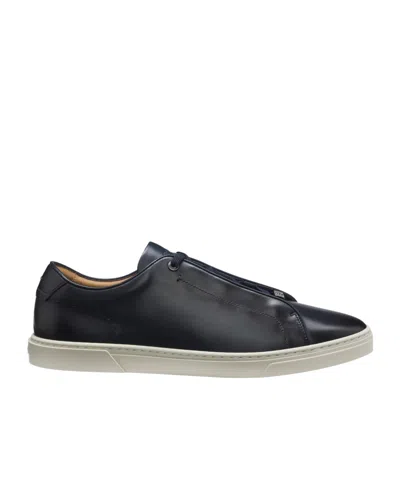 Hugo Boss Gary Trainers In Brushed Leather In Red